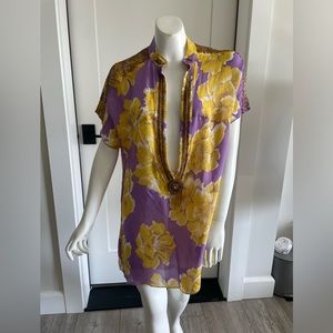 Antik batik silk beaded top size 6